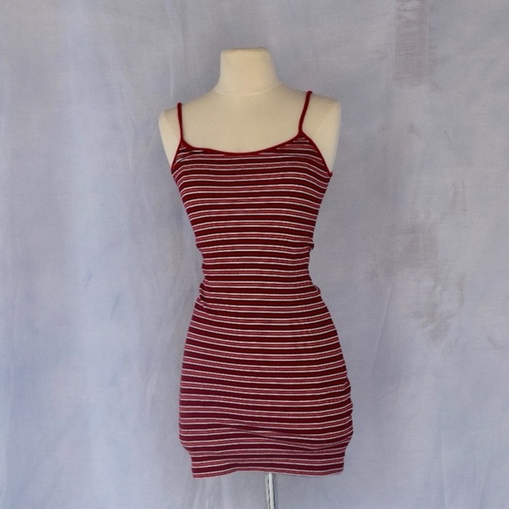 Y2K Brandy Melville Red Striped Mini Dress (Made in Italy)